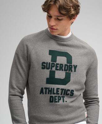 Superdry heren sweatshirt athletic felt applique ronde hals