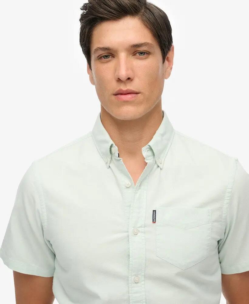 superdry Oxford Kurzarm-Hemd aus Bio-Baumwolle – Light Green 3/6