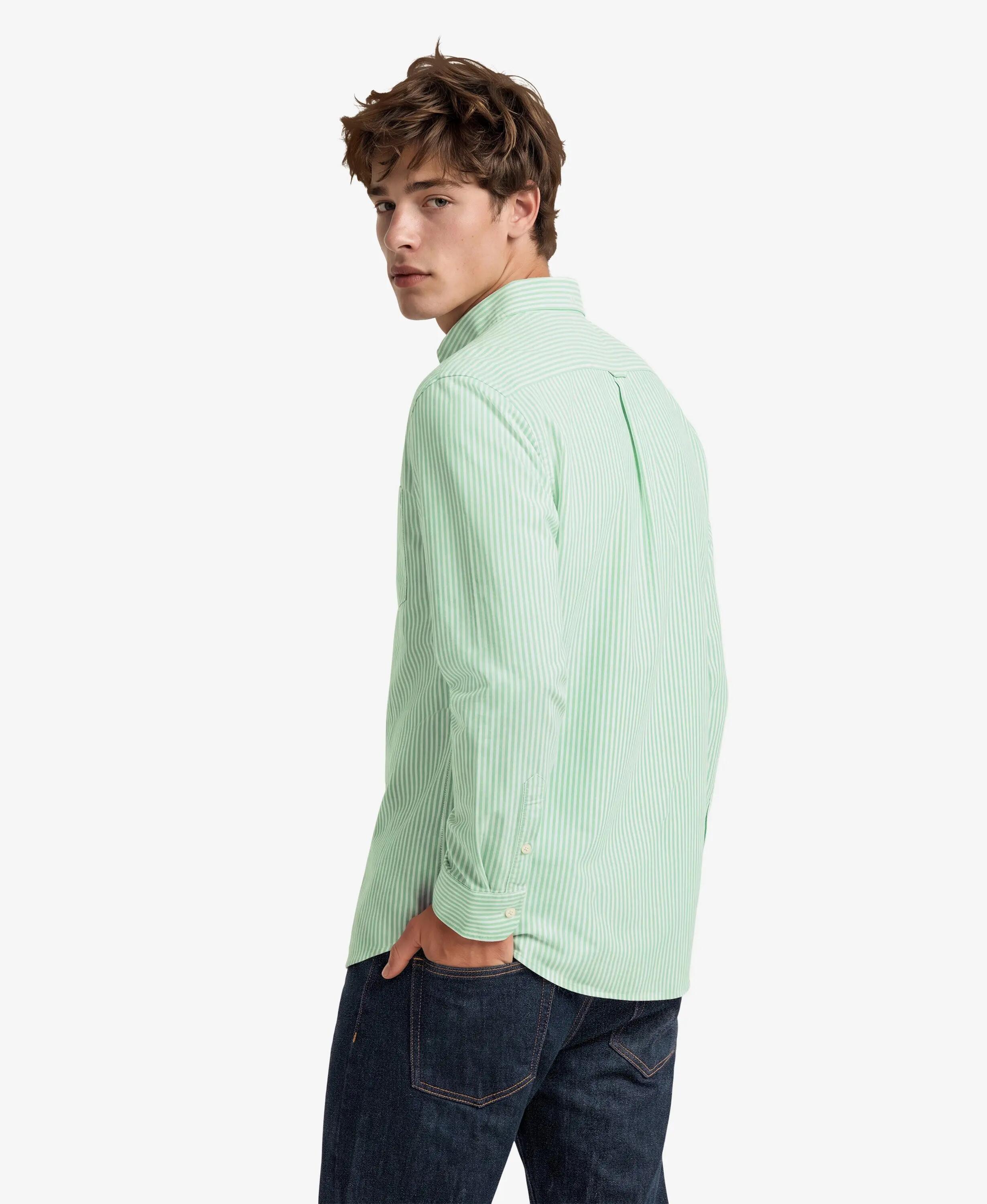 superdry Camicia Preppy Oxford manica lunga in cotone bio - Righe Mint 4/7