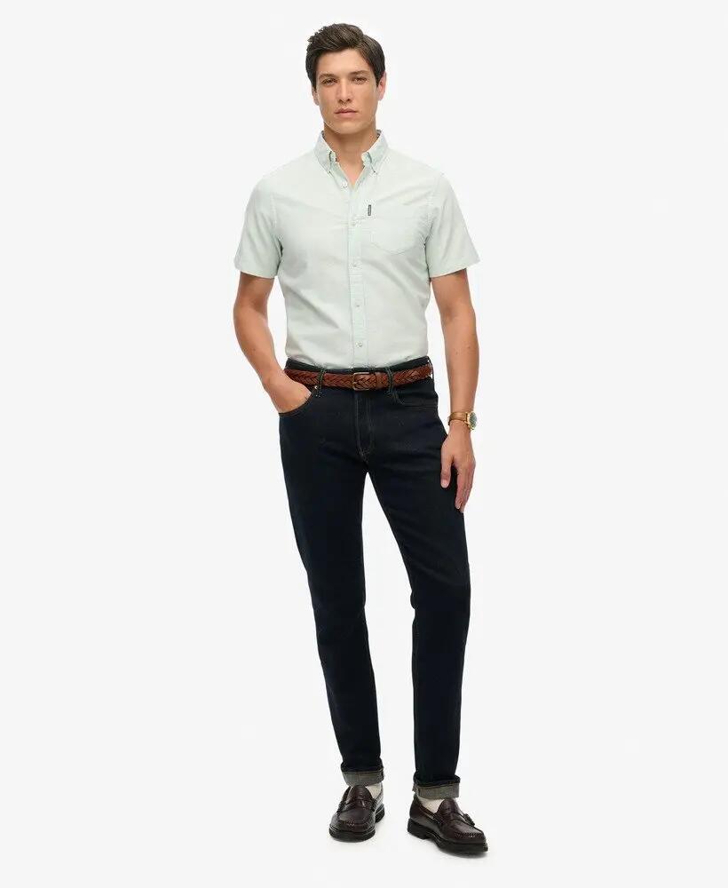 superdry Oxford Kurzarm-Hemd aus Bio-Baumwolle – Light Green 2/6
