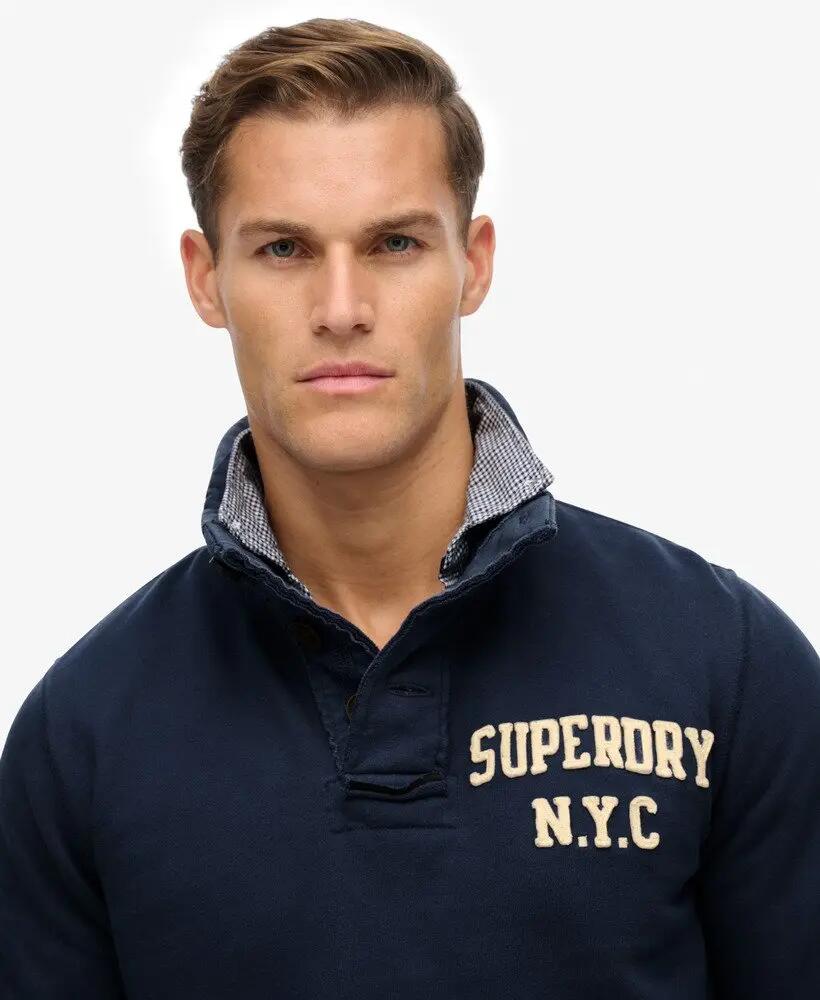 superdry Sweat Vintage Athletic Henley en coton – coupe relaxed 4/7