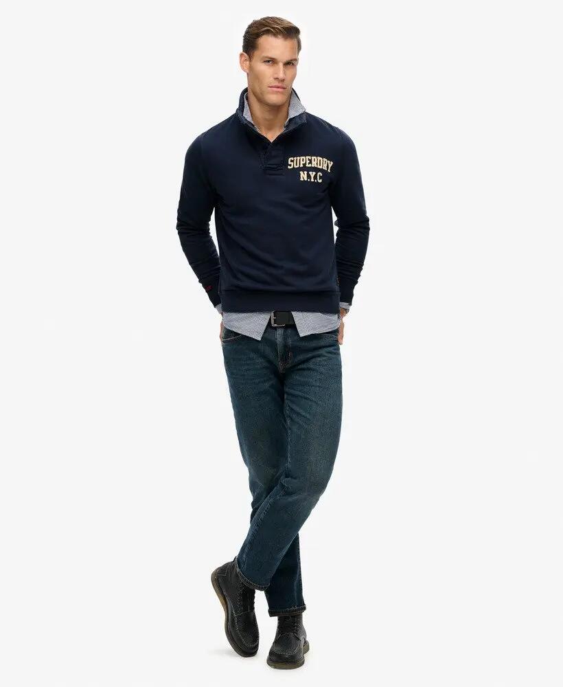 superdry Sweat Vintage Athletic Henley en coton – coupe relaxed 3/7
