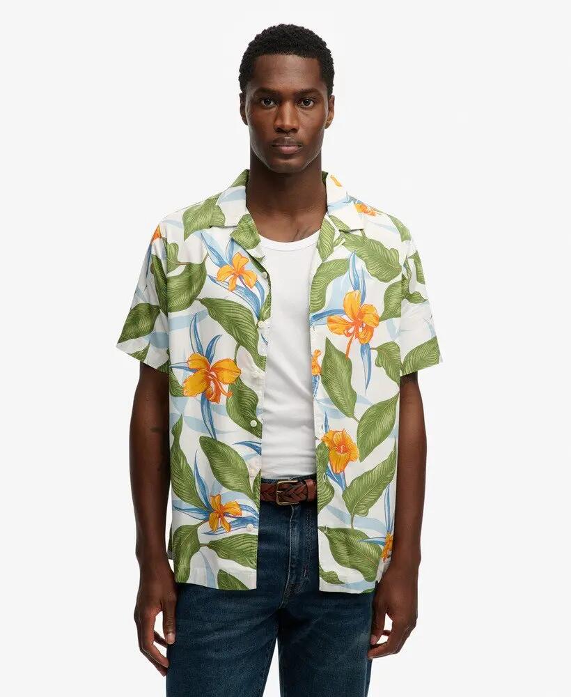 superdry Koszula krótki rękaw z nadrukiem hawajskim Evergreen 2/7