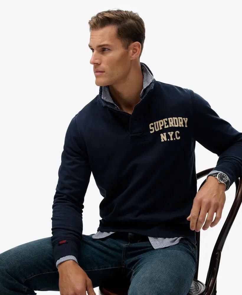 superdry Sweat Vintage Athletic Henley en coton – coupe relaxed 2/7