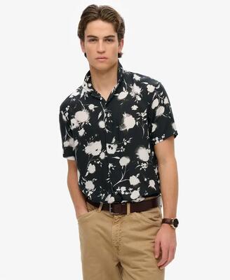 Superdry korte mouw blouse bedrukt in modal – abstract floral red