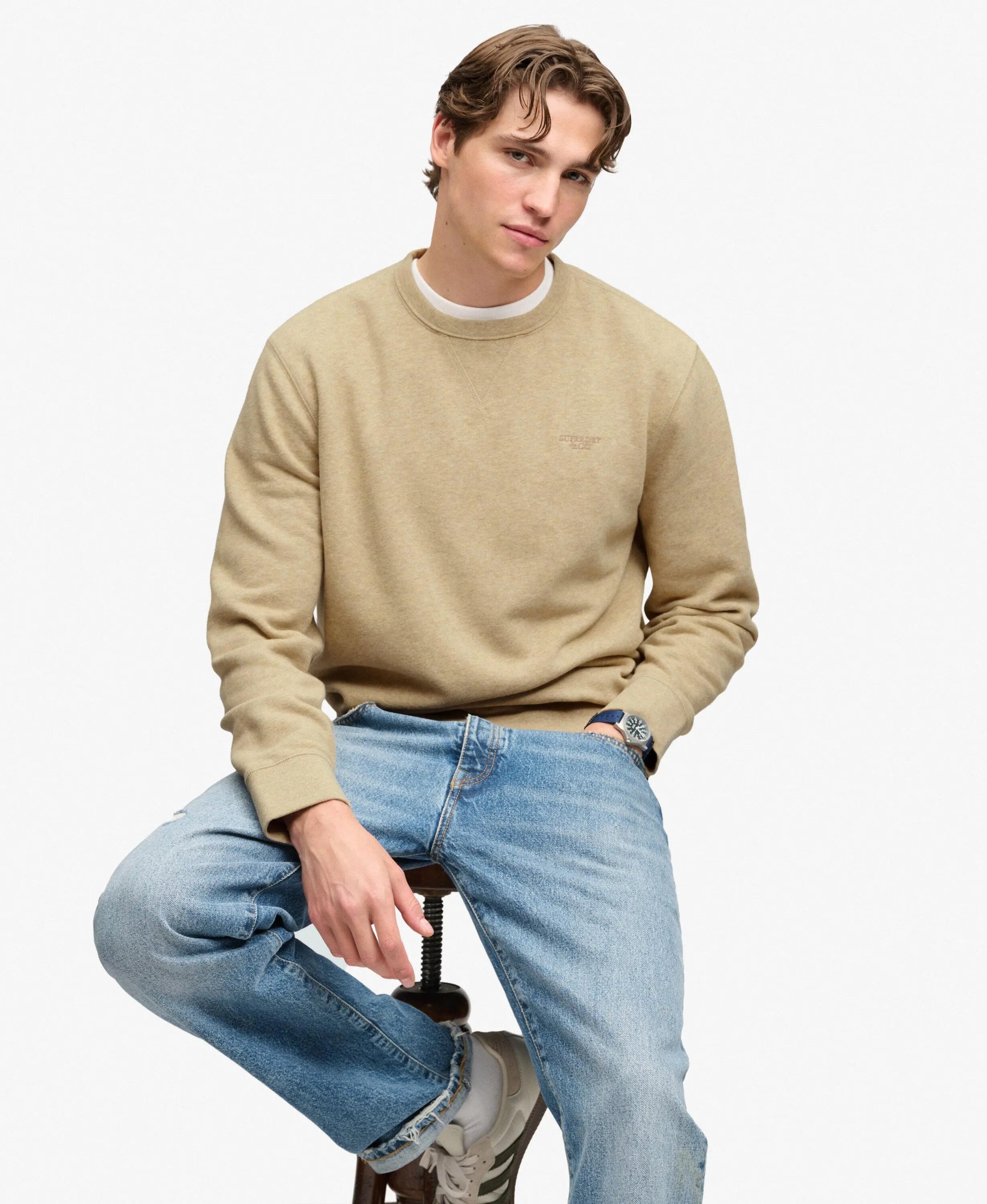 superdry Sweat Essential Stacked Logo crew em algodão biológico e poliéster 4/7