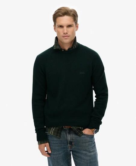 superdry Wool Blend Jumper – maglione in misto lana grigio