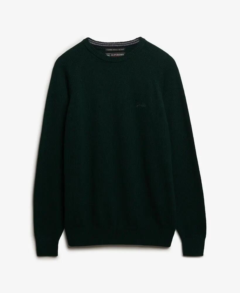superdry Camisola mistura de lã – Corte relaxed, Forest Green Marl 6/6