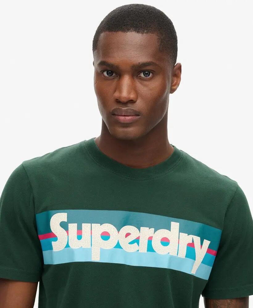 superdry T-shirt Retro Stripe Logo in cotone biologico 3/6