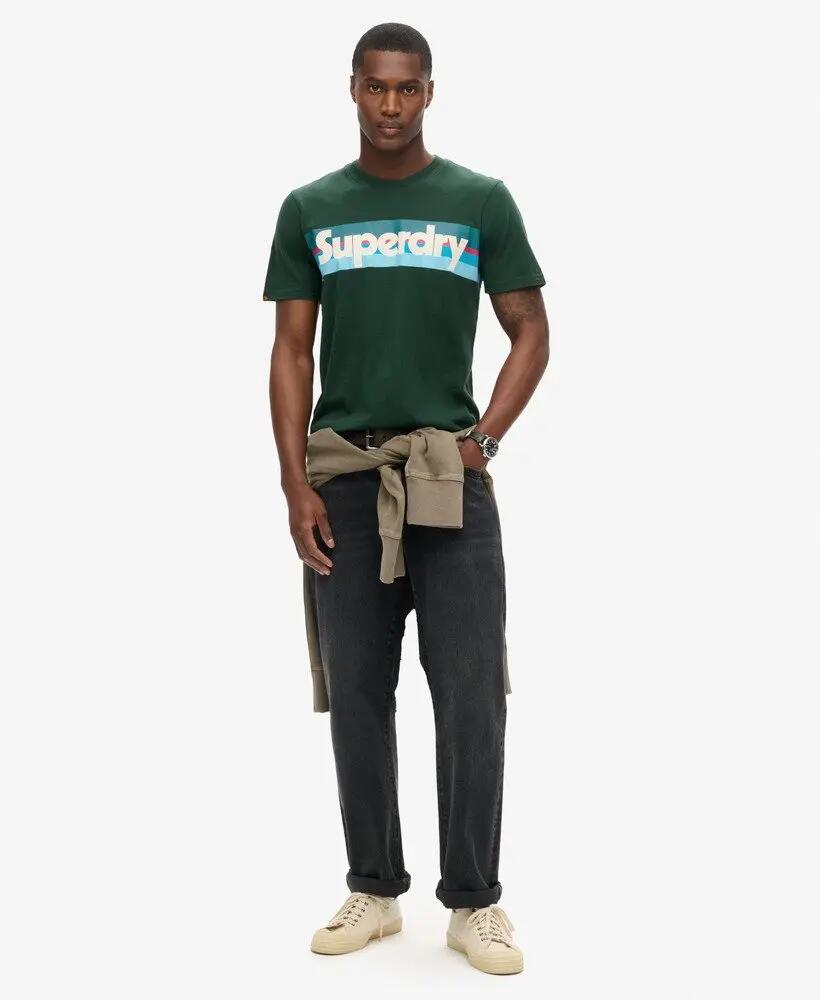 superdry T-shirt Retro Stripe Logo in cotone biologico 2/6