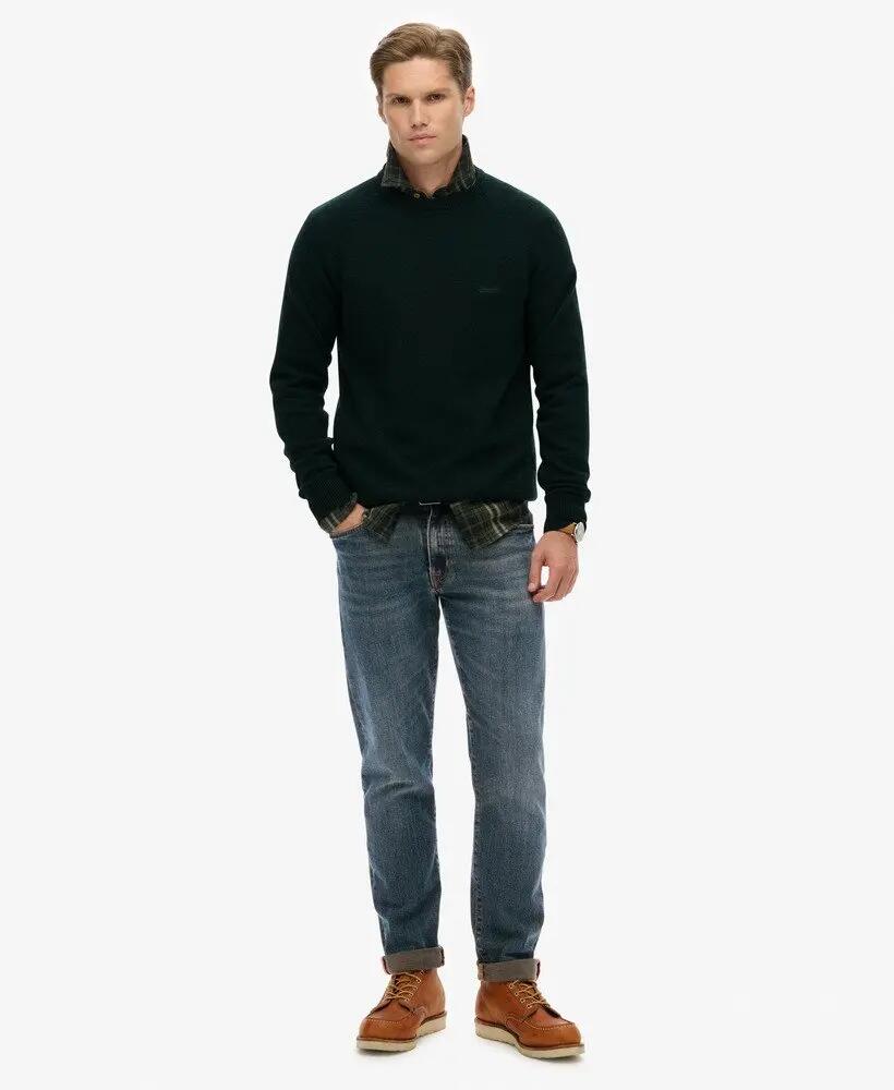 superdry Camisola mistura de lã – Corte relaxed, Forest Green Marl 3/6