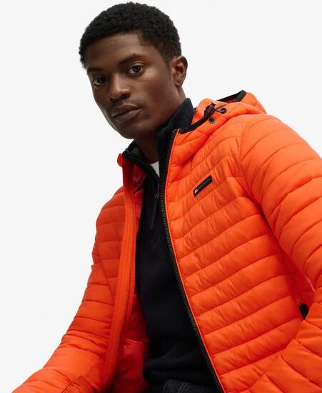 superdry Hooded Fuji Lite Jas – Slim fit, ultralicht – Bold Orange
