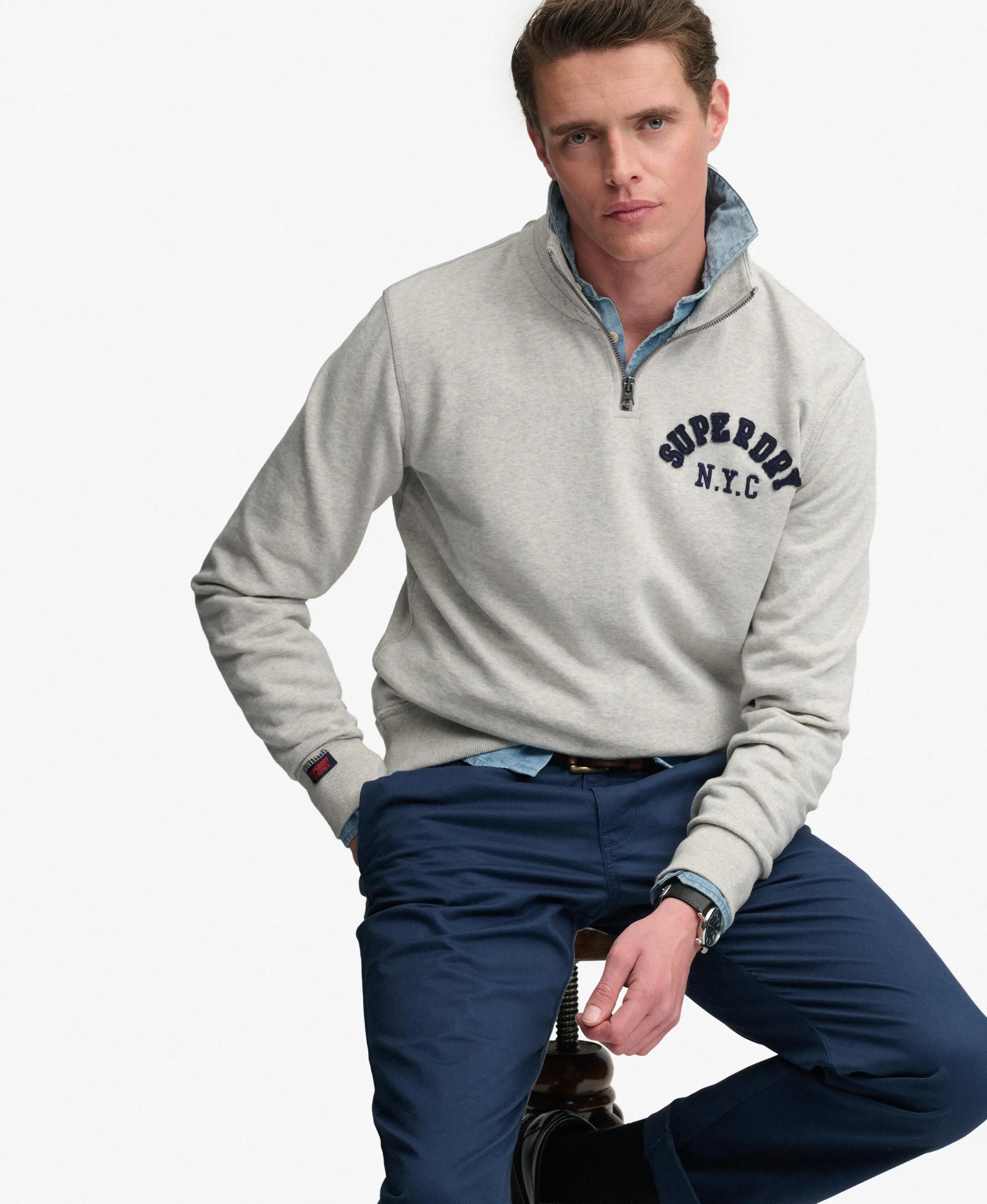 superdry Vintage Athletic Half Zip em algodão – Corte loose 2/7