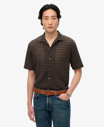 superdry Knitted Texture Hemd Weiß Crochet