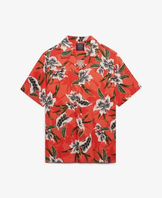 Superdry hawaii-print overhemd korte mouw hibiscus red
