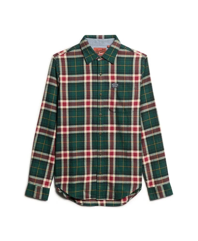 superdry Camicia Lumberjack maniche lunghe in cotone – Oregon Check Green 7/7