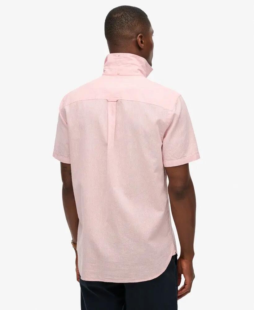 superdry City Cotton Linen kortärmelig overhemd katoen en linnen 4/4
