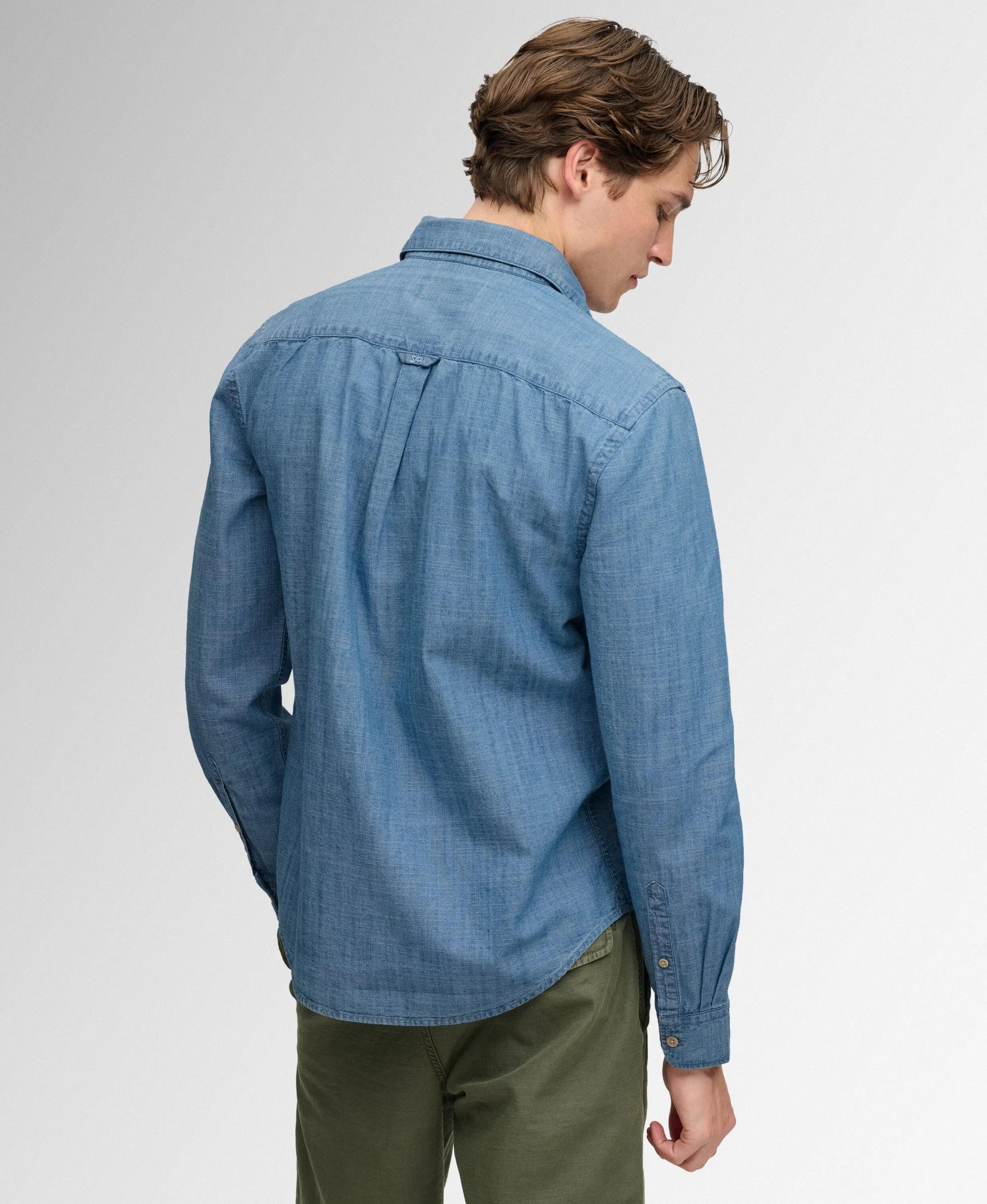 superdry Camicia Essentials Chambray manica lunga in cotone bio 5/5