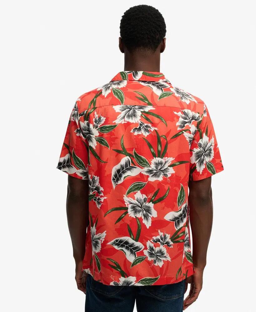 superdry Chemise manches courtes à imprimé hawaïen Hibiscus Red 6/7