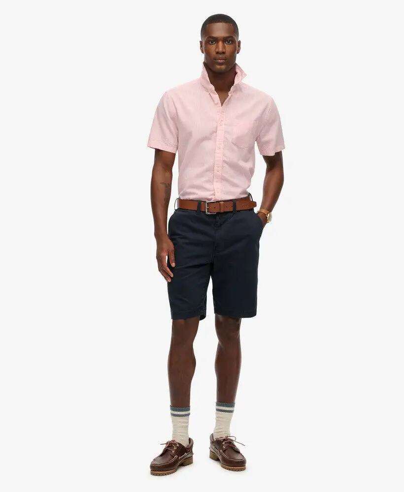 superdry City Cotton Linen kortärmelig overhemd katoen en linnen 2/4