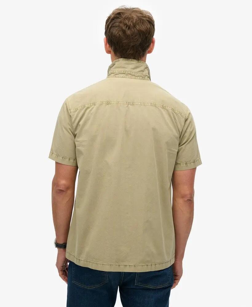 superdry Military Ss Shirt Herren 100% Bio-Baumwolle Stonewash Taupe Brown 4/6