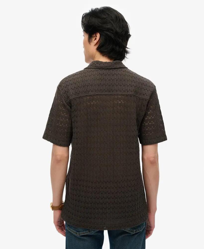 superdry Camisa Knitted Texture crochet Carbon Black 4/6