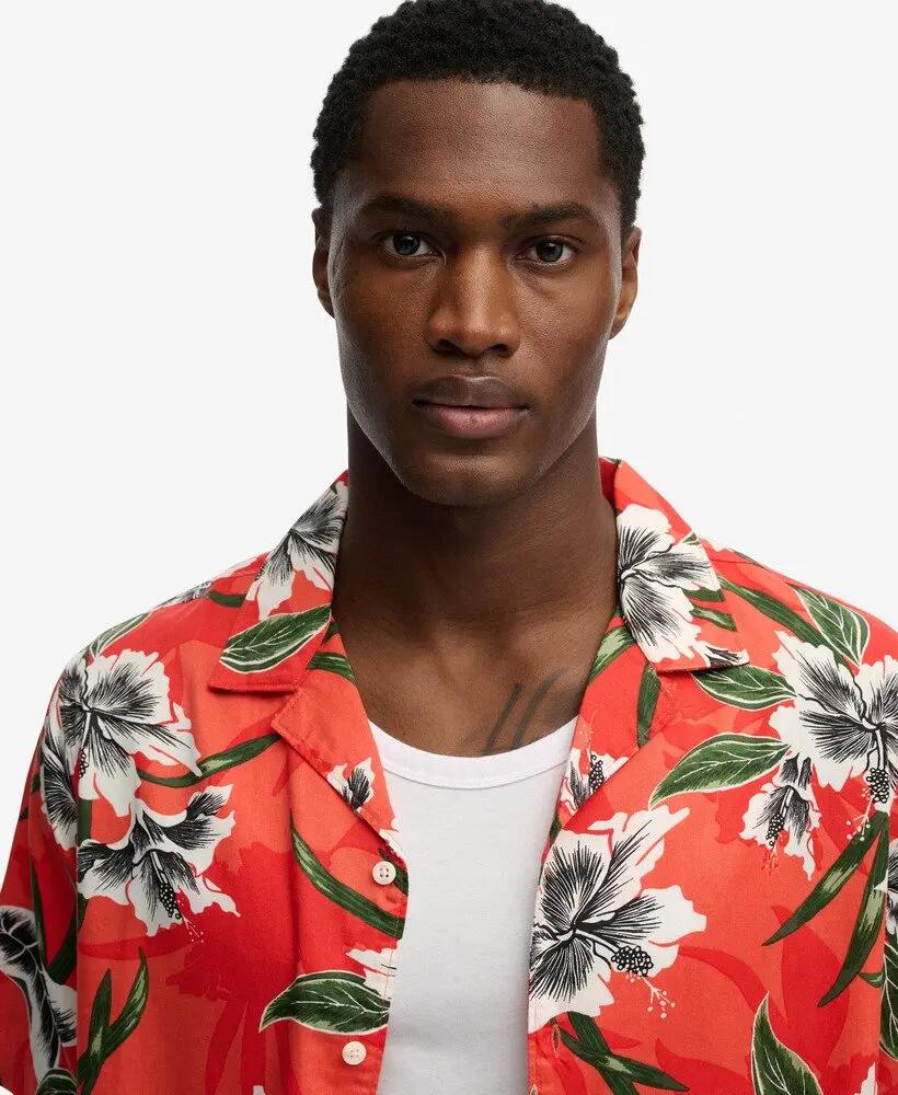 superdry Chemise manches courtes à imprimé hawaïen Hibiscus Red 5/7
