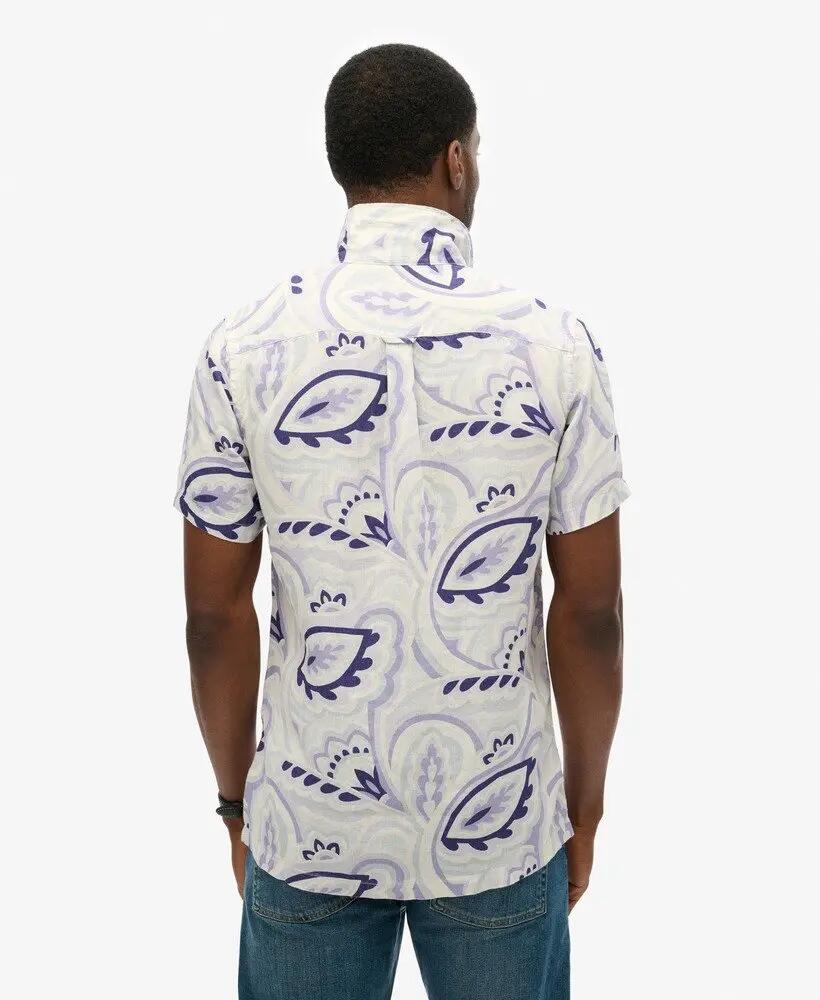 superdry Open Collar linnen overhemd met print 4/7