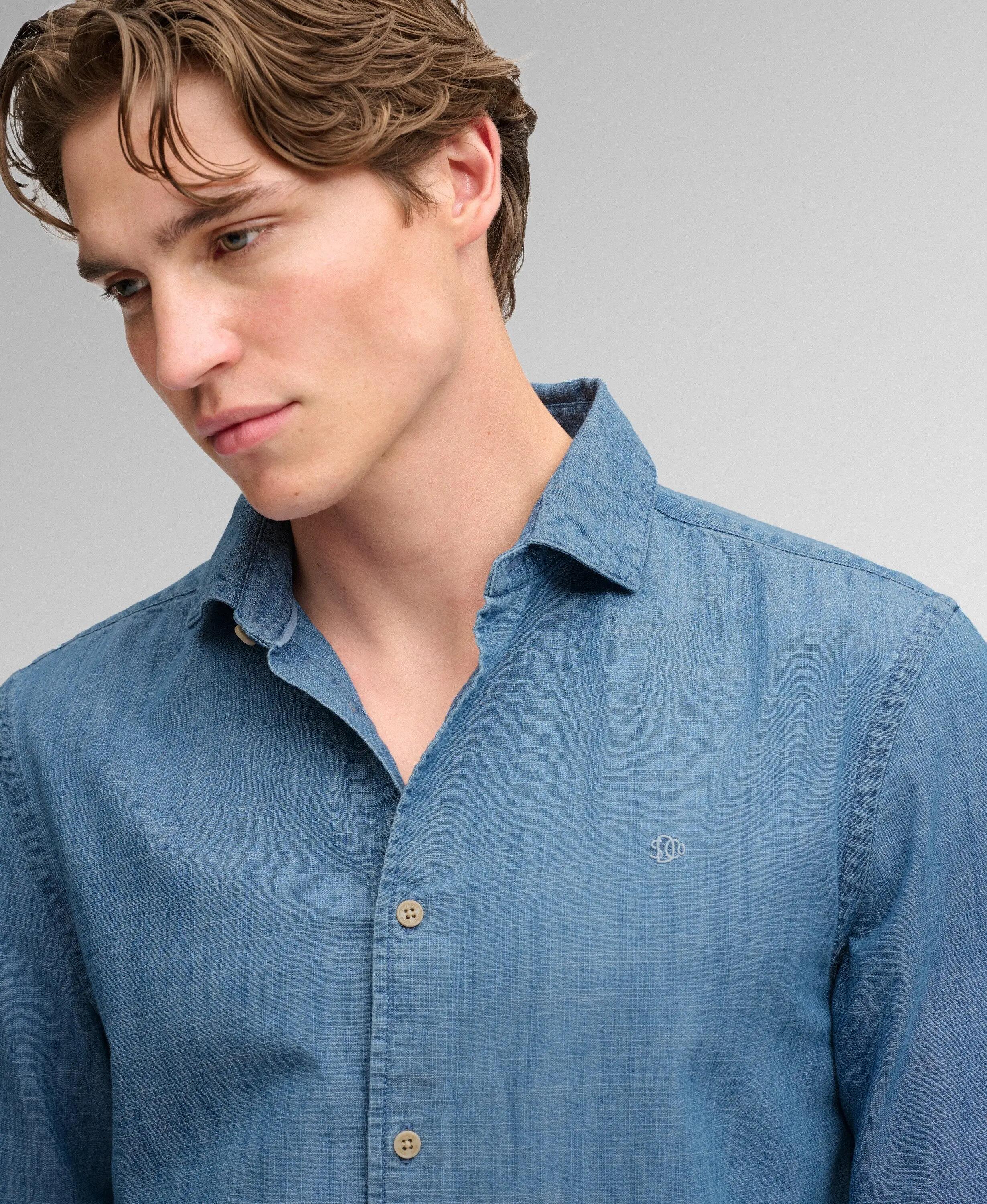 superdry Camicia Essentials Chambray manica lunga in cotone bio 4/5