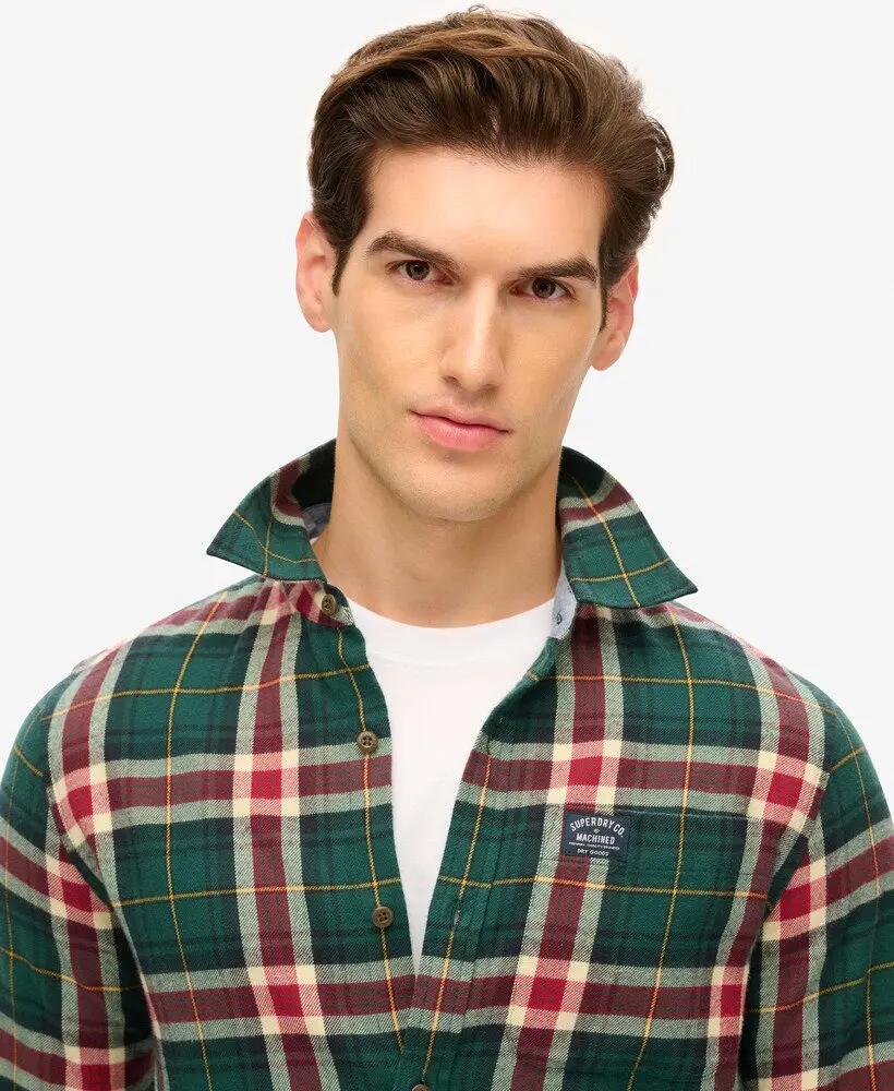 superdry Camicia Lumberjack maniche lunghe in cotone – Oregon Check Green 3/7
