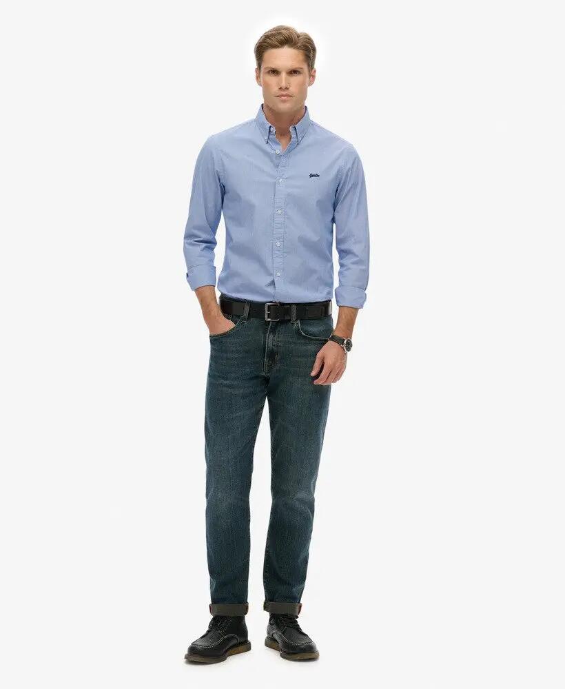 superdry Essentials Tailored Lite Hemd Slim Fit aus Baumwolle mit Stretch 3/7