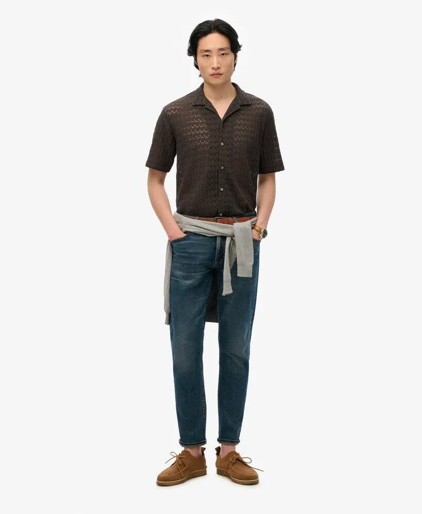 superdry Camisa Knitted Texture crochet Carbon Black 2/6