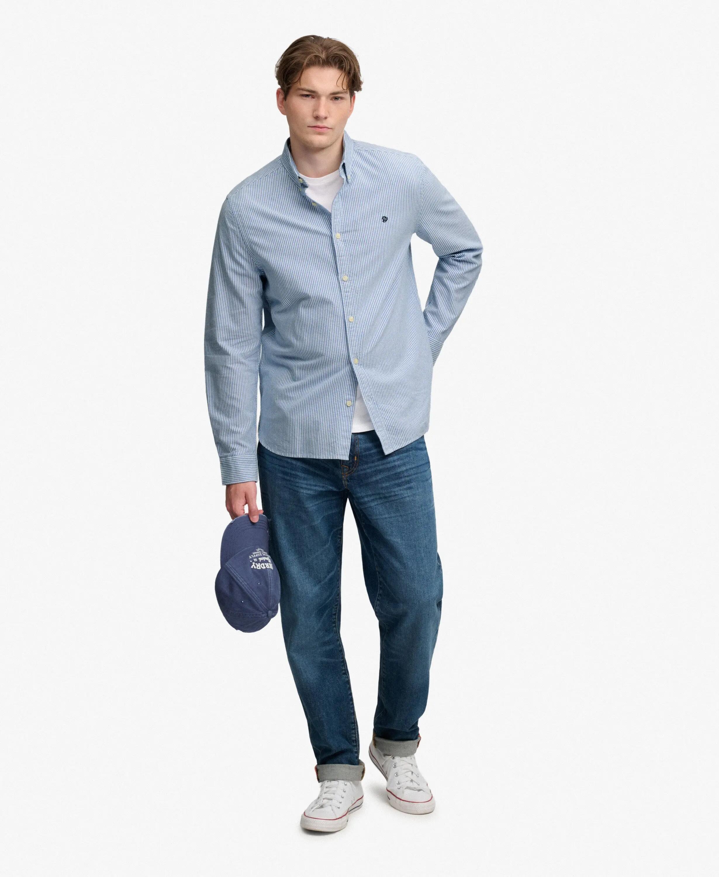 superdry Koszula Preppy Oxford z długim rękawem z bawełny organicznej 3/7