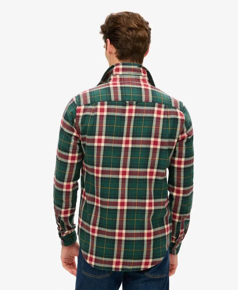 superdry Camicia Lumberjack maniche lunghe in cotone – Oregon Check Green 2/7