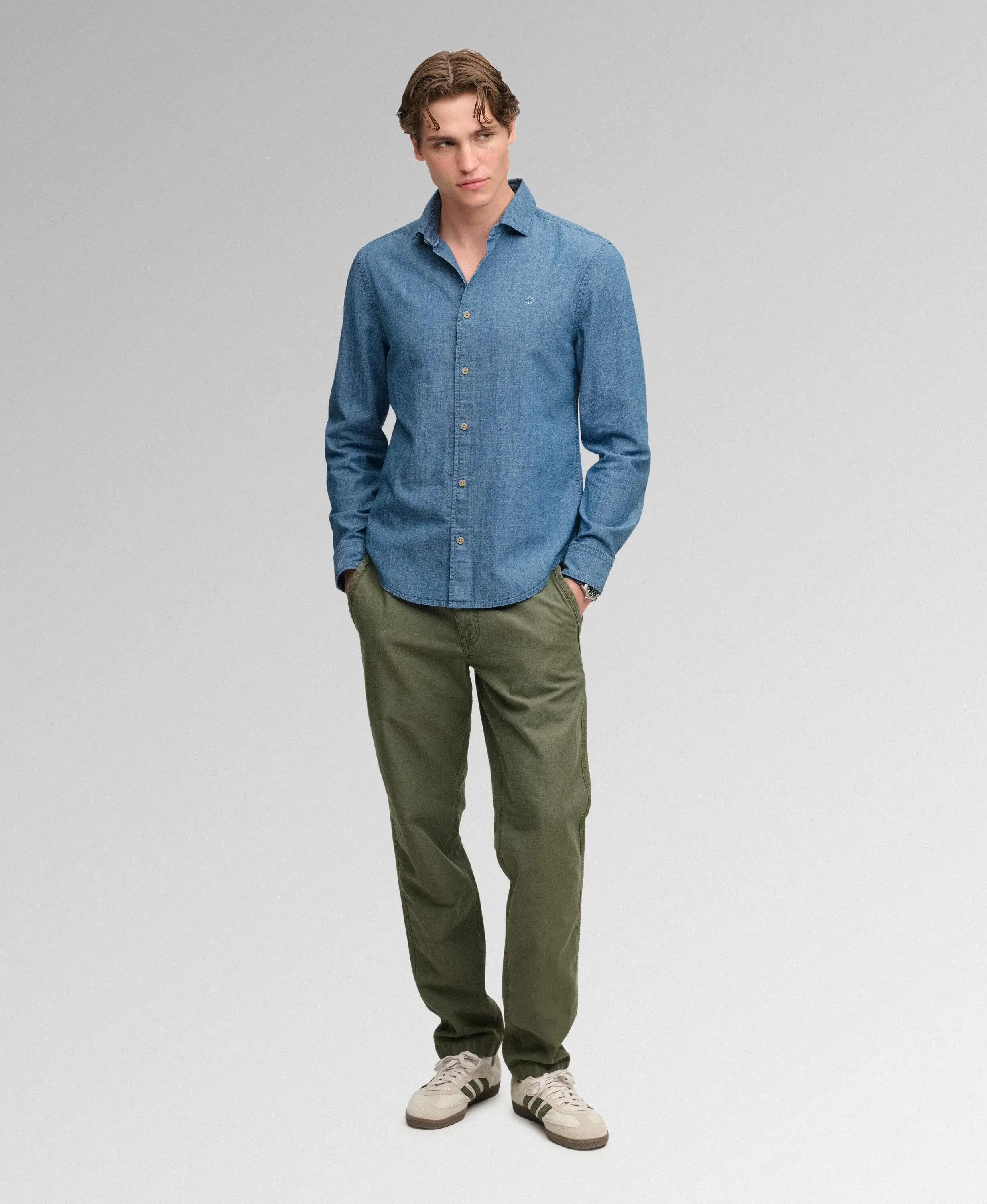 superdry Camicia Essentials Chambray manica lunga in cotone bio 3/5