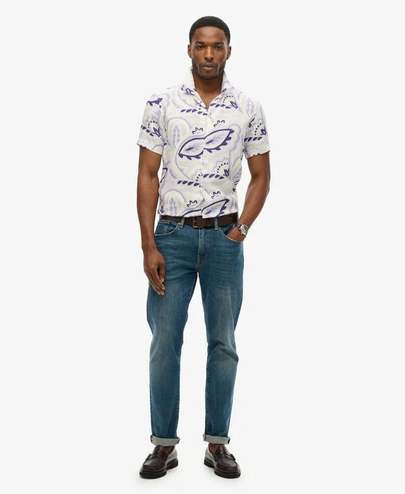 superdry Open Collar linnen overhemd met print 2/7
