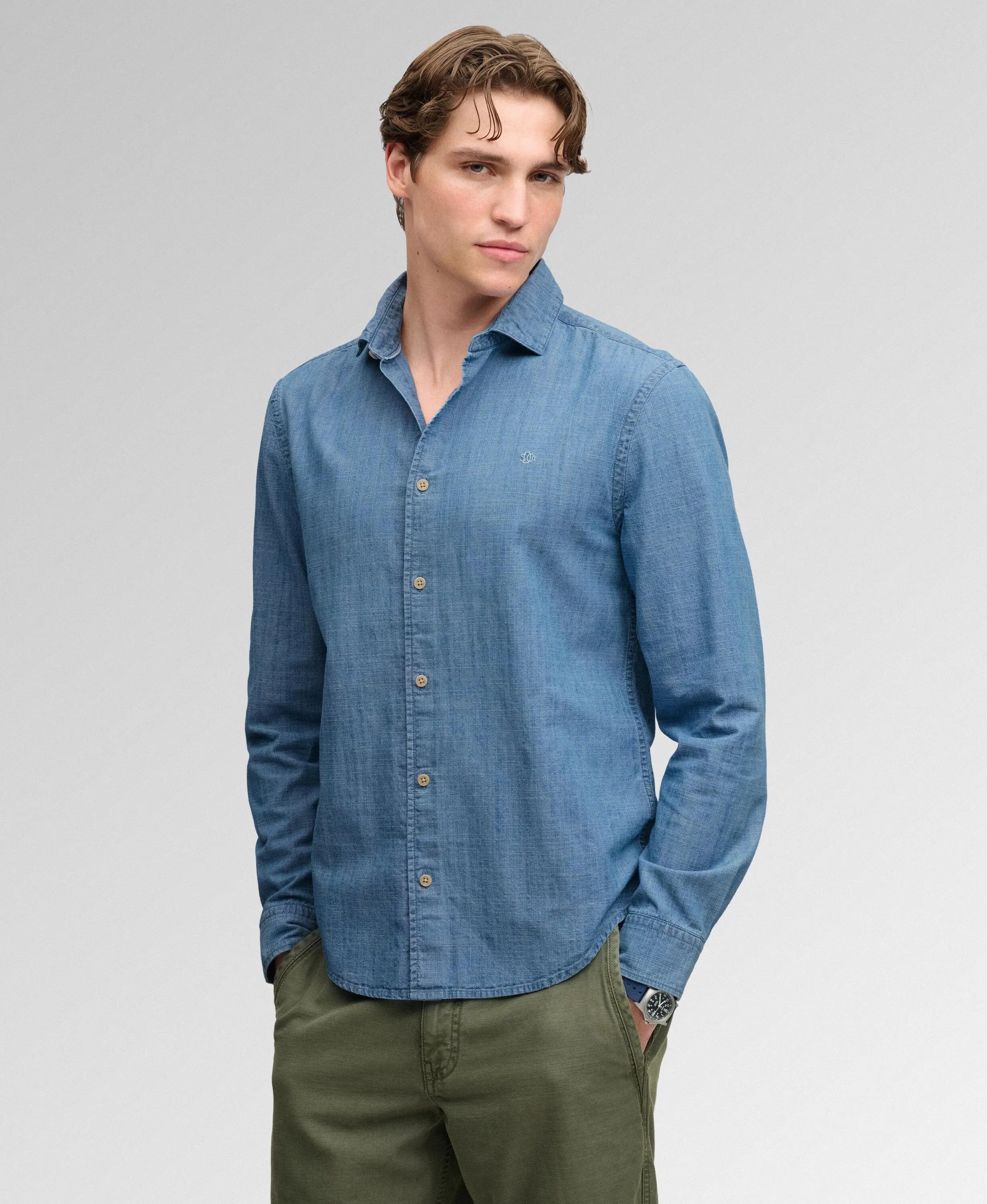 superdry Camicia Essentials Chambray manica lunga in cotone bio 2/5