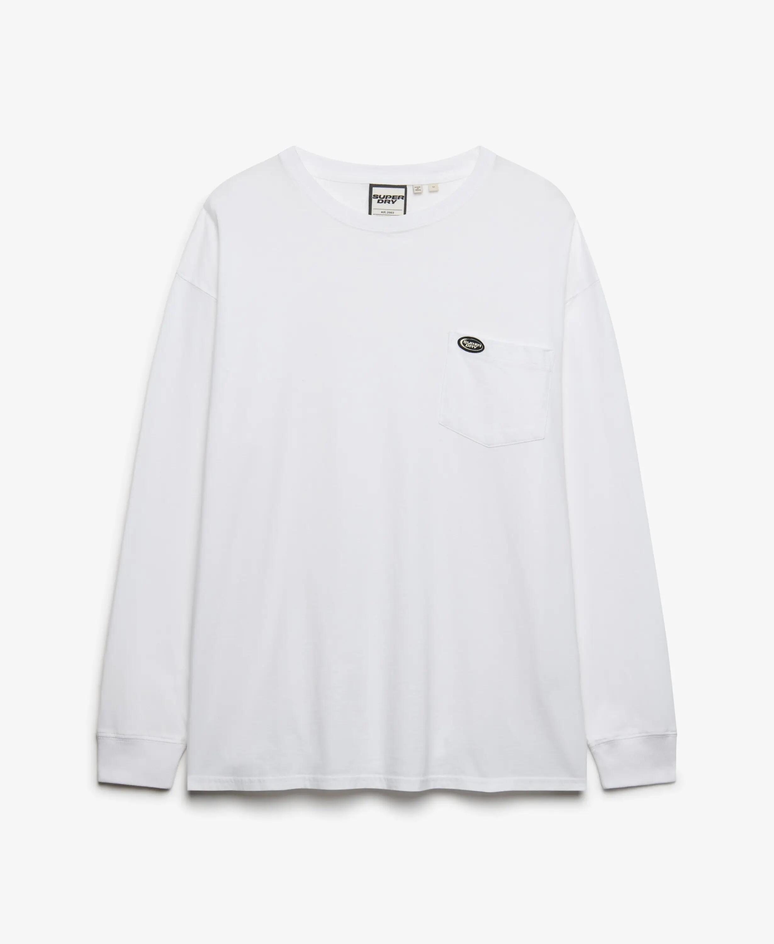 superdry T-shirt maniche lunghe con taschino in cotone biologico – vestibilità 7/7