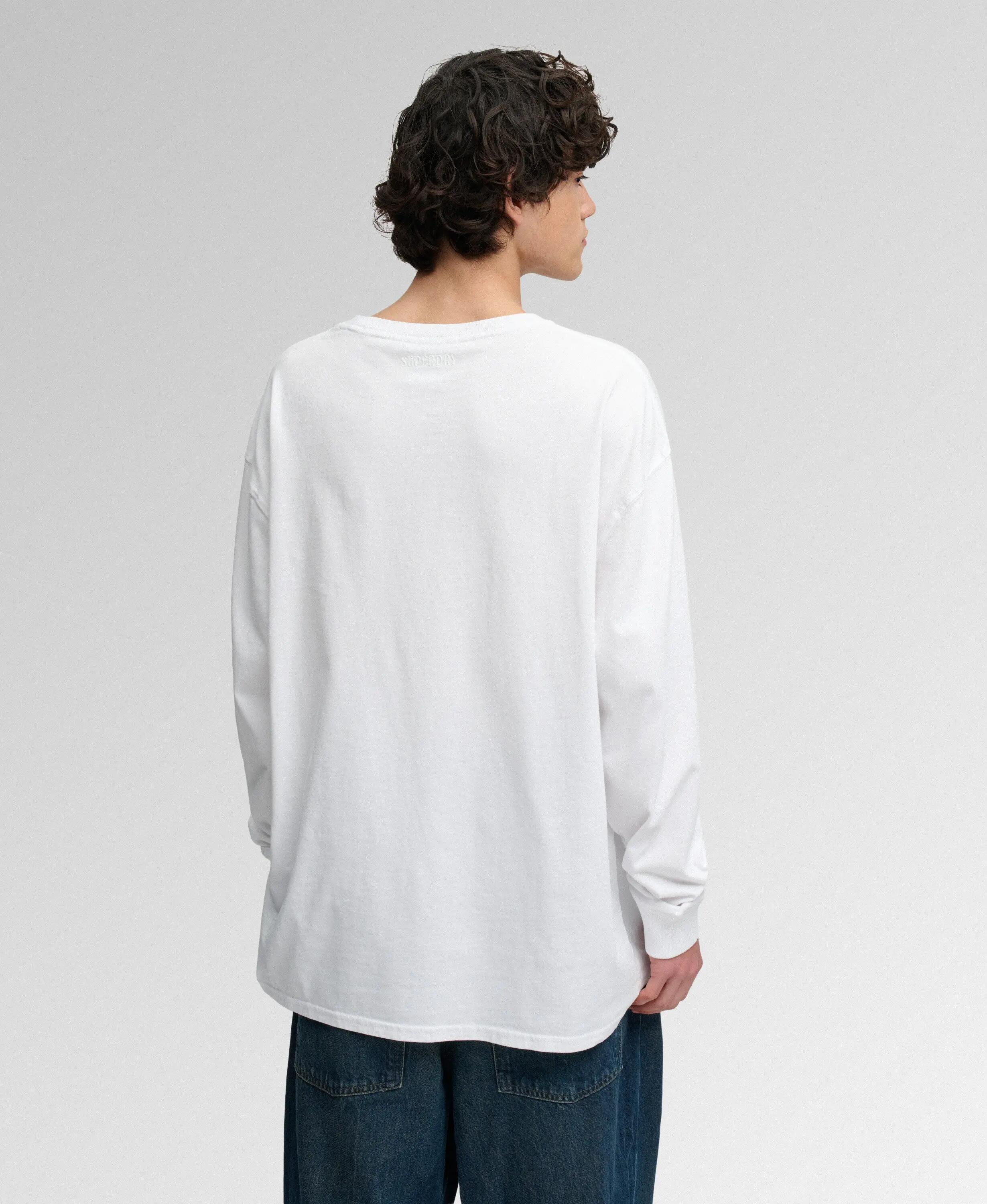 superdry T-shirt maniche lunghe con taschino in cotone biologico – vestibilità 5/7