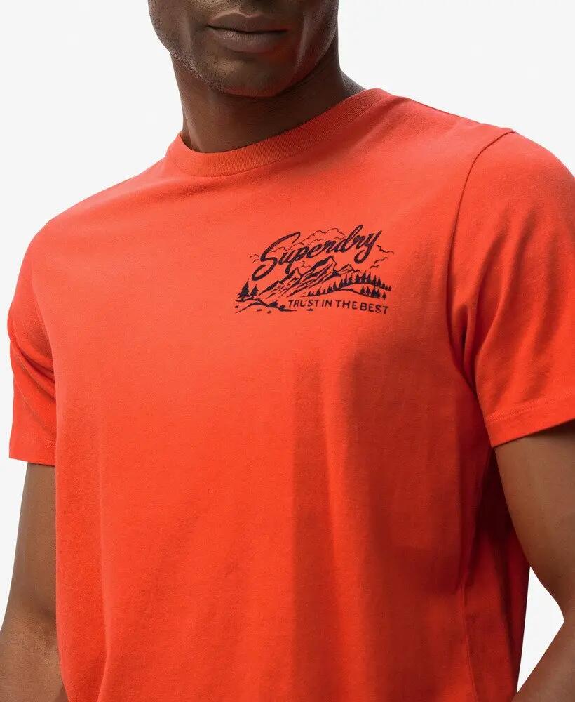superdry Lo‑fi Outdoors Relaxed T‑Shirt z bawełny organicznej – DEEP RED 2/7