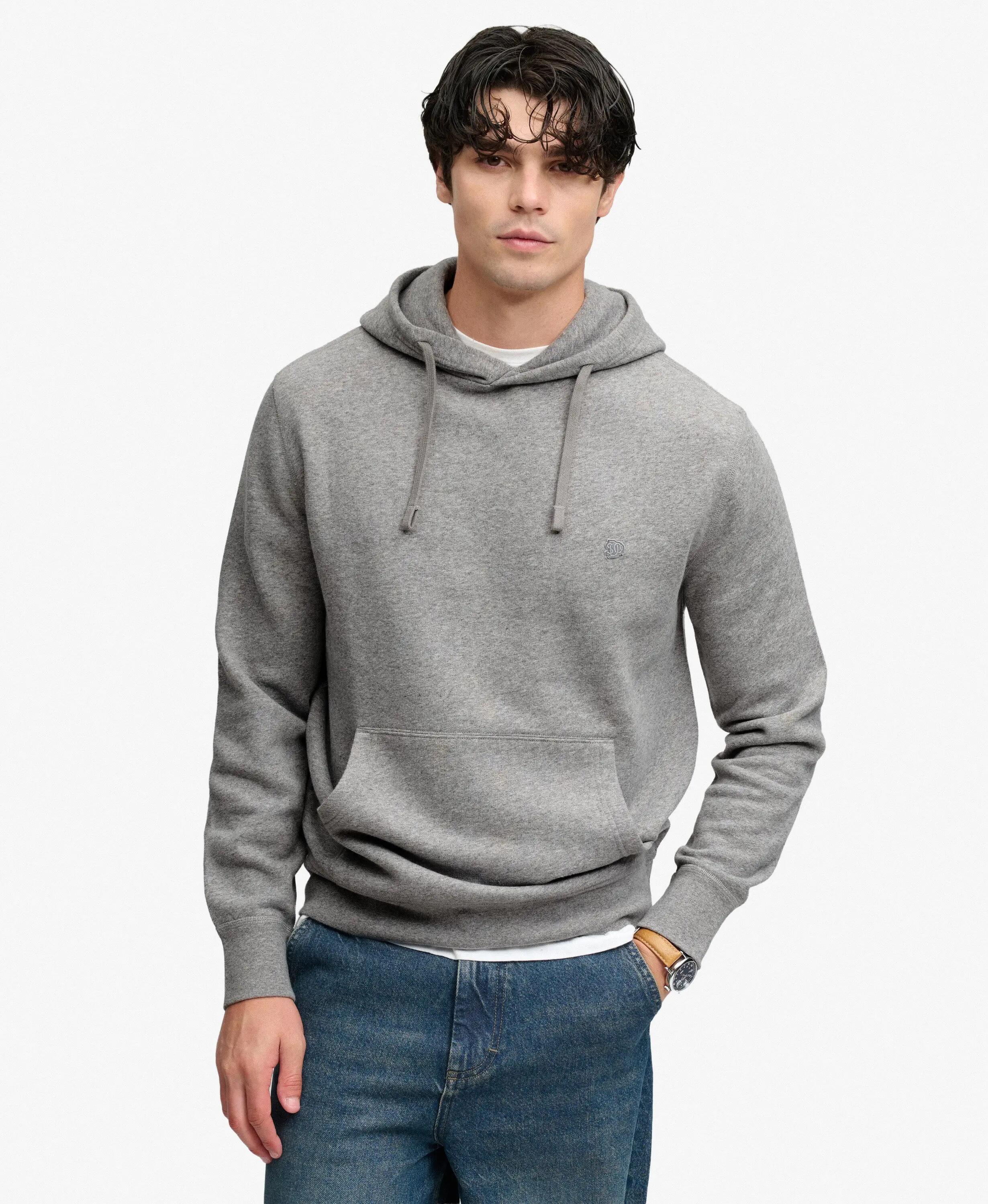 superdry Kapuzen-Sweat Essential SD Co Logo – Relaxed Fit, Dark Vintage Grey 2/7