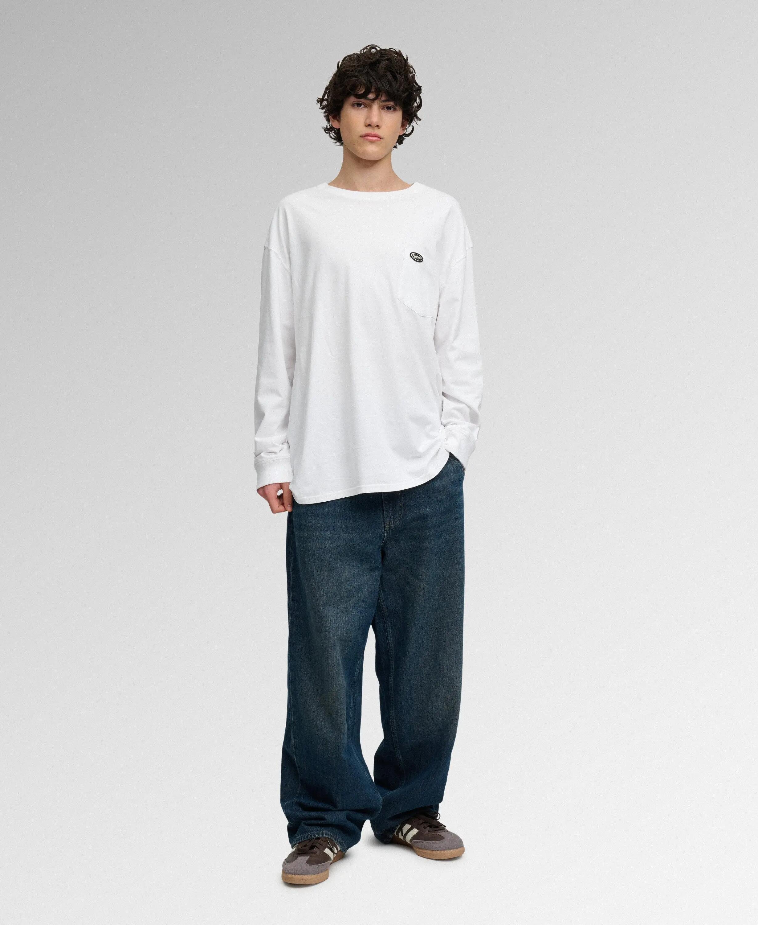 superdry T-shirt maniche lunghe con taschino in cotone biologico – vestibilità 3/7