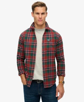 superdry Langarm Lumberjack-Hemd aus Baumwolle – Buckshot Check Red