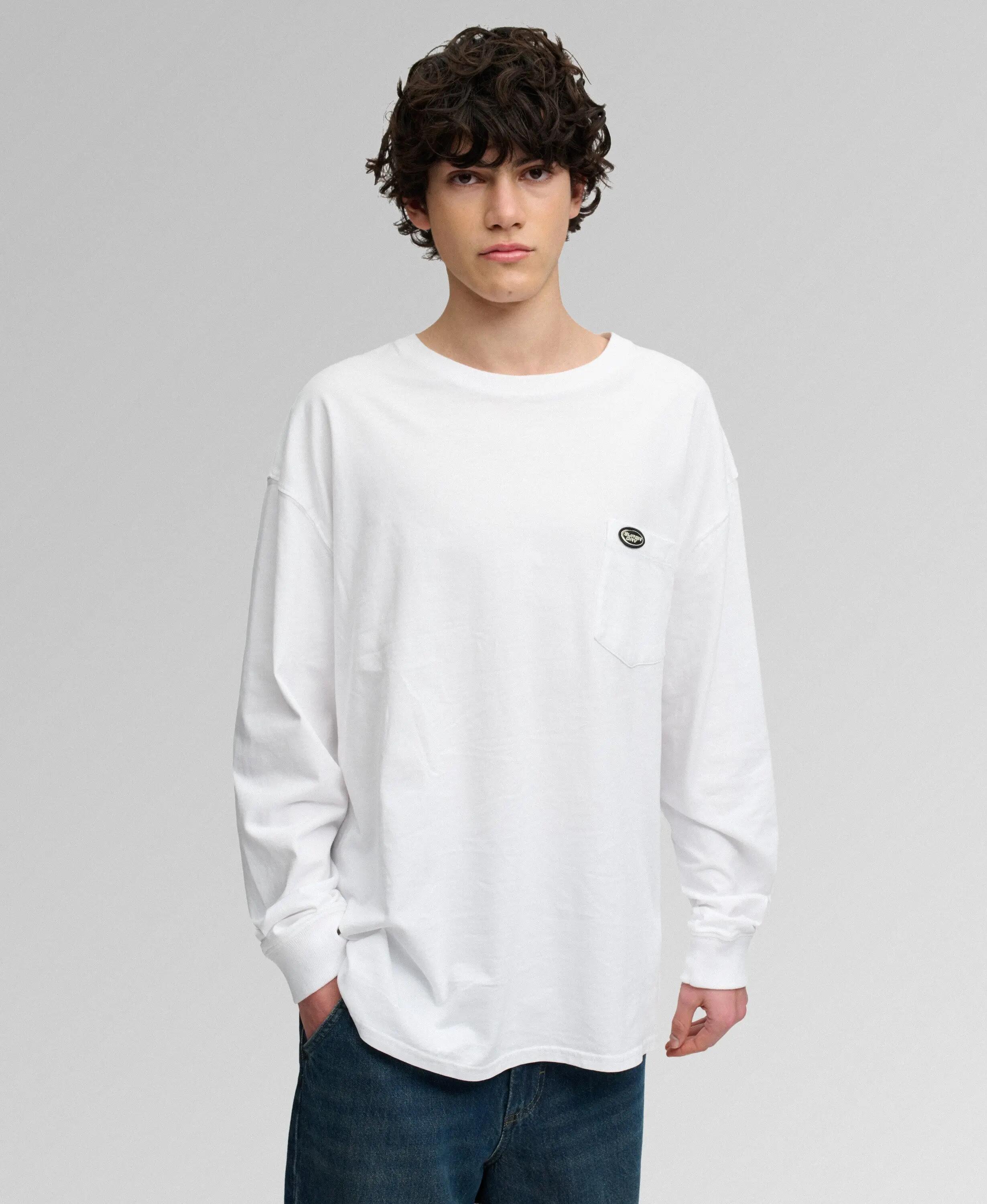 superdry T-shirt maniche lunghe con taschino in cotone biologico – vestibilità 2/7