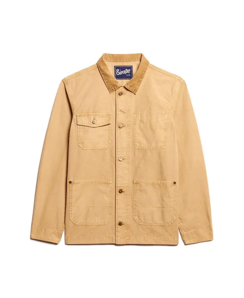 superdry Merchant Cotton Work Jacket casaco de algodão Shaker Beige 7/7