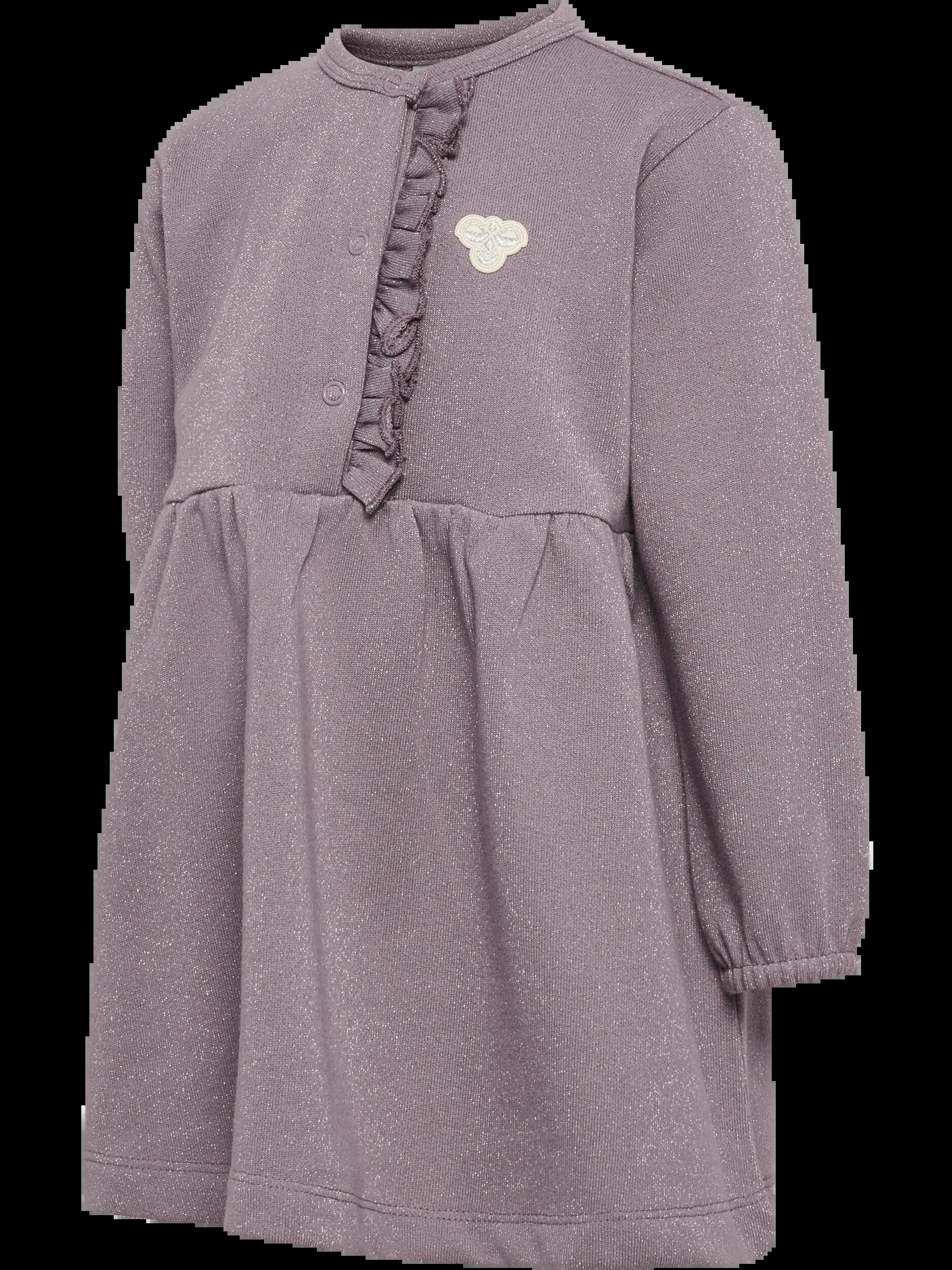 hummel meisjesjurk hmlMINI REG GLITTER DRESS L/S van biologische katoen 1/2