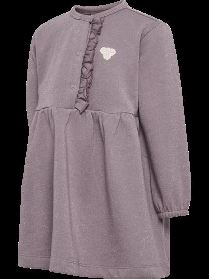 hummel Robe manches longues hmlMINI REG GLITTER — coton bio et fibre métallisée