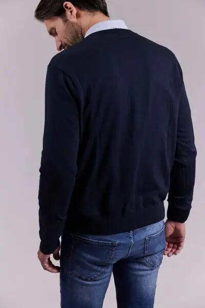 sebago V-neck Viktor en coton NAVY 3/3