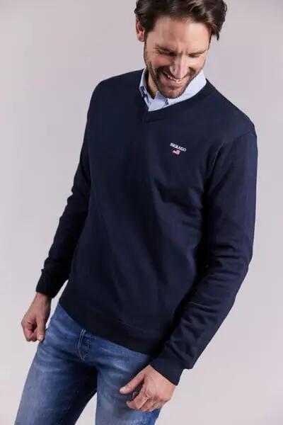 sebago V-neck Viktor en coton NAVY 2/3