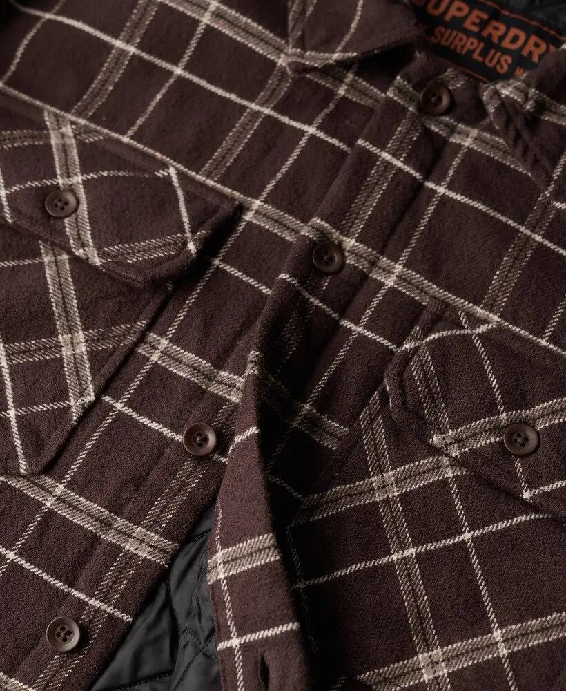 superdry Surplus Check Overshirt a quadri bordeaux in cotone 6/7